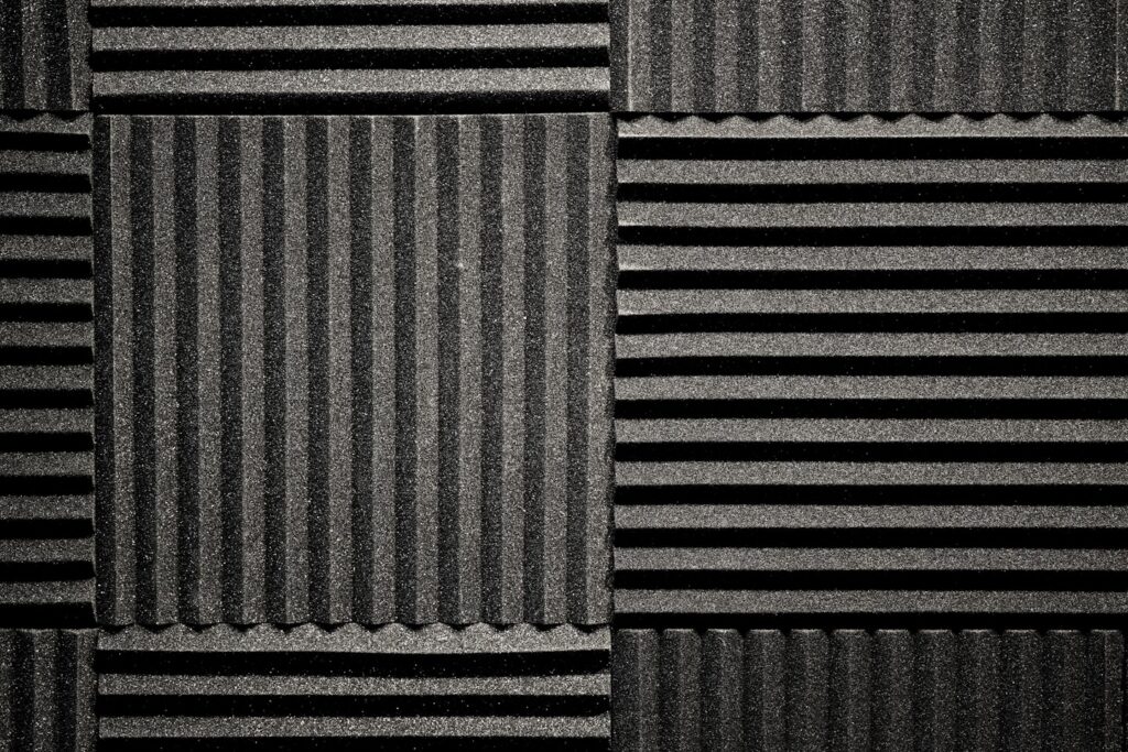 A foam sound panel backdrop